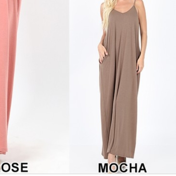 Harem Maxi Dress Pockets - Mocha - Picture 7 of 8